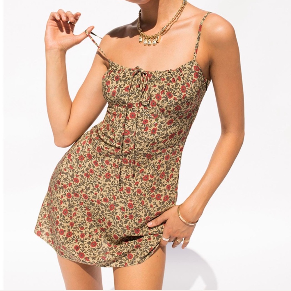 Floral Spaghetti-Strap Mini Dress